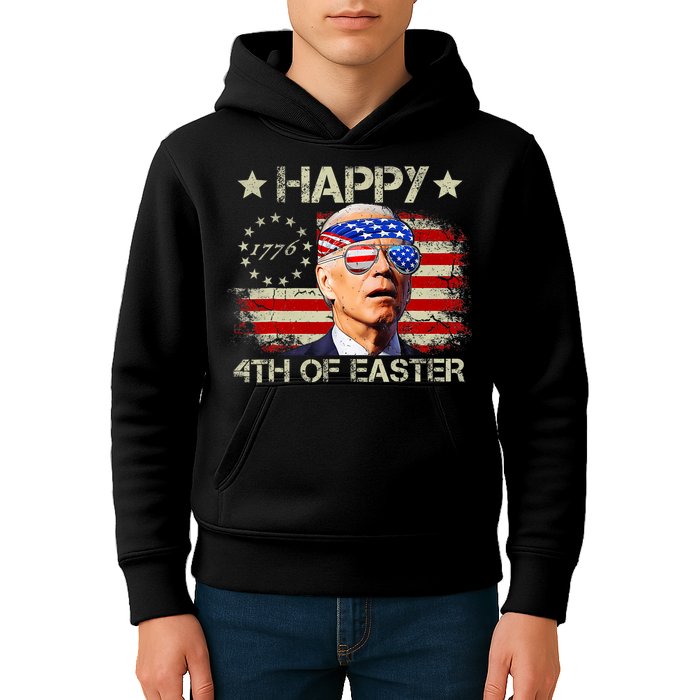 Funny Joe Biden 4th Of July Happy 4th Of Easter Us Flag Kids Hoodie