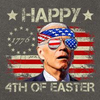 Funny Joe Biden 4th Of July Happy 4th Of Easter Us Flag Cotton Canvas Backpack