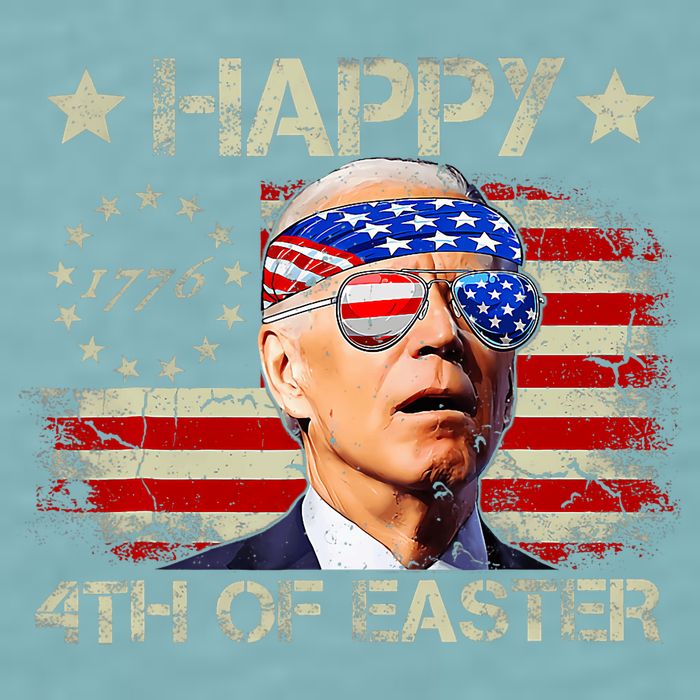 Funny Joe Biden 4th Of July Happy 4th Of Easter Us Flag Sueded Cloud Jersey T-Shirt
