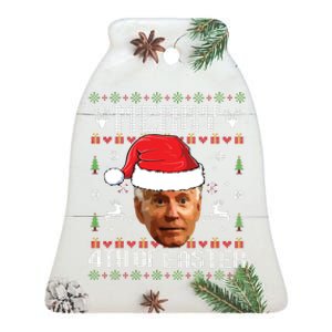 Funny Joe Biden Ugly Christmas Sweater Ceramic Bell Ornament