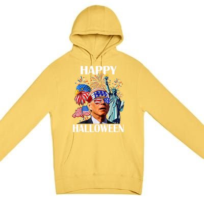 Funny Joe Biden Happy Halloween Confused For 4th Of July Meaningful Gift Premium Pullover Hoodie