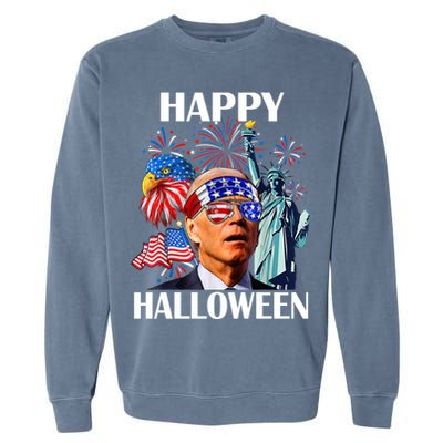 Funny Joe Biden Happy Halloween Confused For 4th Of July Meaningful Gift Garment-Dyed Sweatshirt