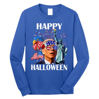 Funny Joe Biden Happy Halloween Confused For 4th Of July Meaningful Gift Long Sleeve Shirt