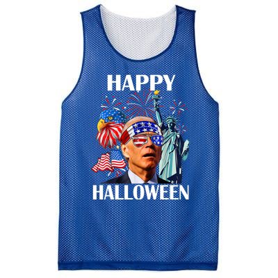 Funny Joe Biden Happy Halloween Confused For 4th Of July Meaningful Gift Mesh Reversible Basketball Jersey Tank