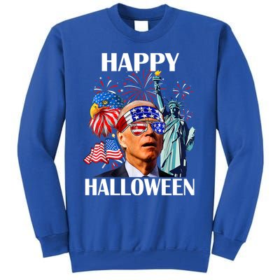 Funny Joe Biden Happy Halloween Confused For 4th Of July Meaningful Gift Tall Sweatshirt