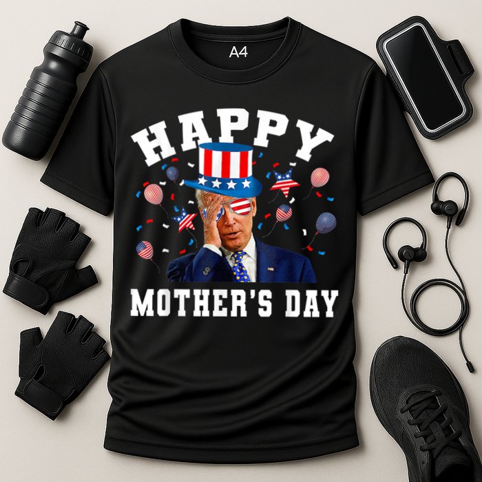 Funny Joe Biden Happy 4th Of July Confused Mother's Day Cooling Performance Crew T-Shirt