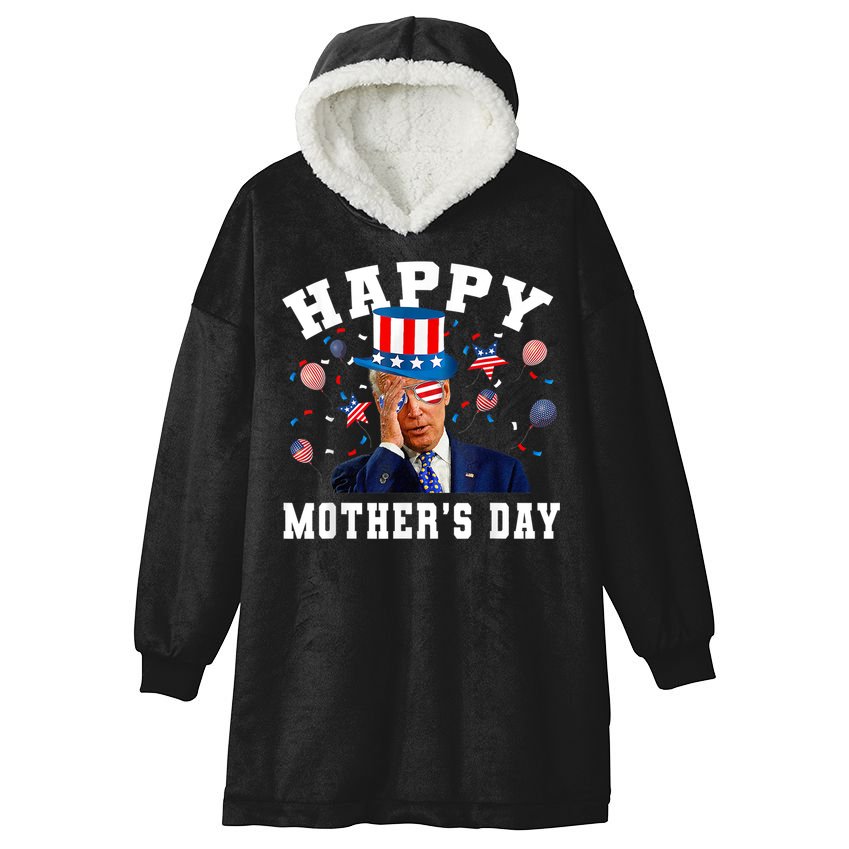 Funny Joe Biden Happy 4th Of July Confused Mother's Day Hooded Wearable Blanket