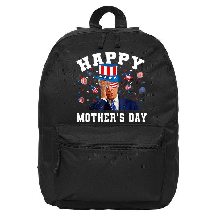 Funny Joe Biden Happy 4th Of July Confused Mother's Day 16 in Basic Backpack