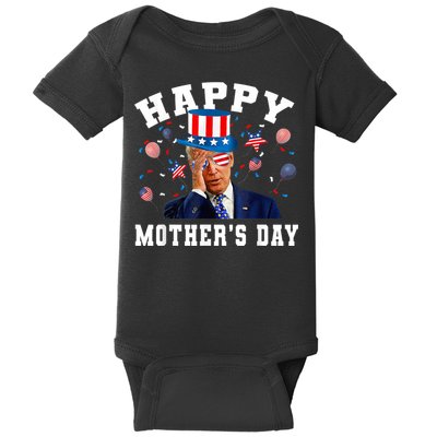 Funny Joe Biden Happy 4th Of July Confused Mother's Day Baby Bodysuit