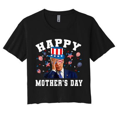 Funny Joe Biden Happy 4th Of July Confused Mother's Day Crop Top