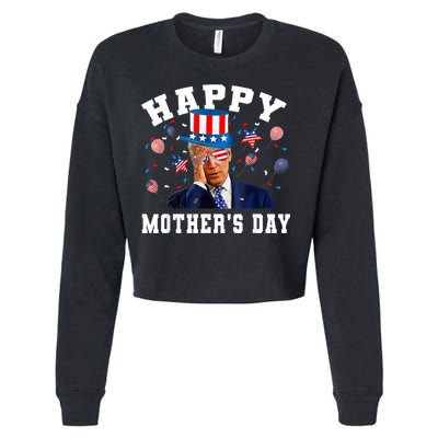 Funny Joe Biden Happy 4th Of July Confused Mother's Day Cropped Pullover Crew
