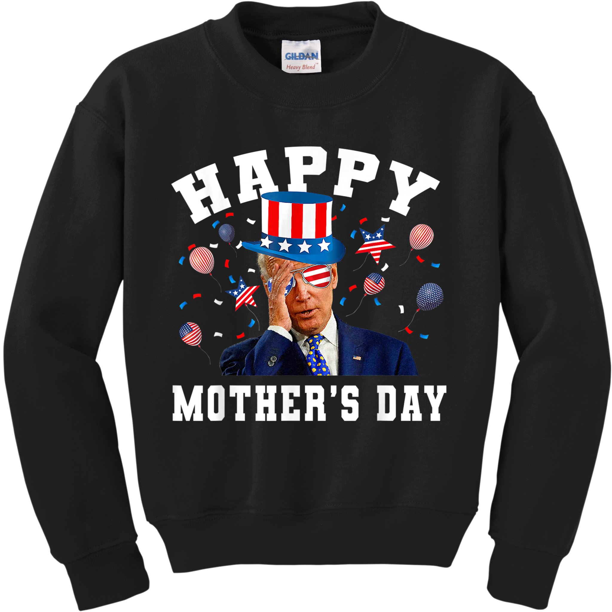 Funny Joe Biden Happy 4th Of July Confused Mother's Day Kids Sweatshirt