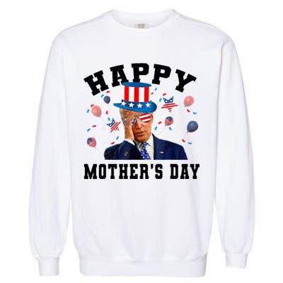 Funny Joe Biden Happy 4th Of July Confused Mother's Day Garment-Dyed Sweatshirt