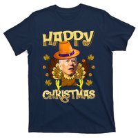 Funny Joe Biden Santa Turkey Merry Thanksgiving Christmas T-Shirt