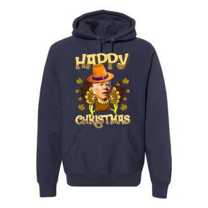 Funny Joe Biden Santa Turkey Merry Thanksgiving Christmas Premium Hoodie