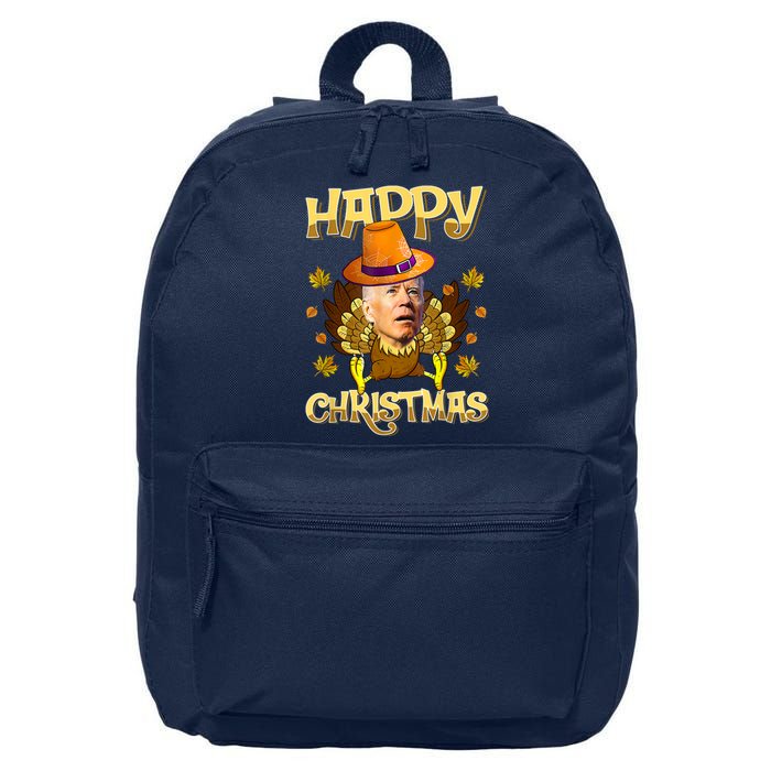 Funny Joe Biden Santa Turkey Merry Thanksgiving Christmas 16 in Basic Backpack