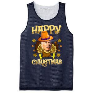 Funny Joe Biden Santa Turkey Merry Thanksgiving Christmas Mesh Reversible Basketball Jersey Tank