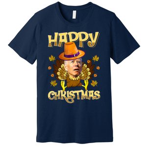 Funny Joe Biden Santa Turkey Merry Thanksgiving Christmas Premium T-Shirt