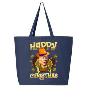 Funny Joe Biden Santa Turkey Merry Thanksgiving Christmas 25L Jumbo Tote