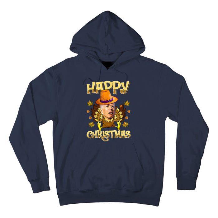 Funny Joe Biden Santa Turkey Merry Thanksgiving Christmas Tall Hoodie