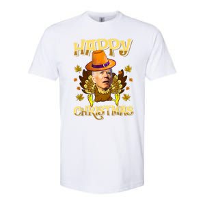 Funny Joe Biden Santa Turkey Merry Thanksgiving Christmas Softstyle CVC T-Shirt