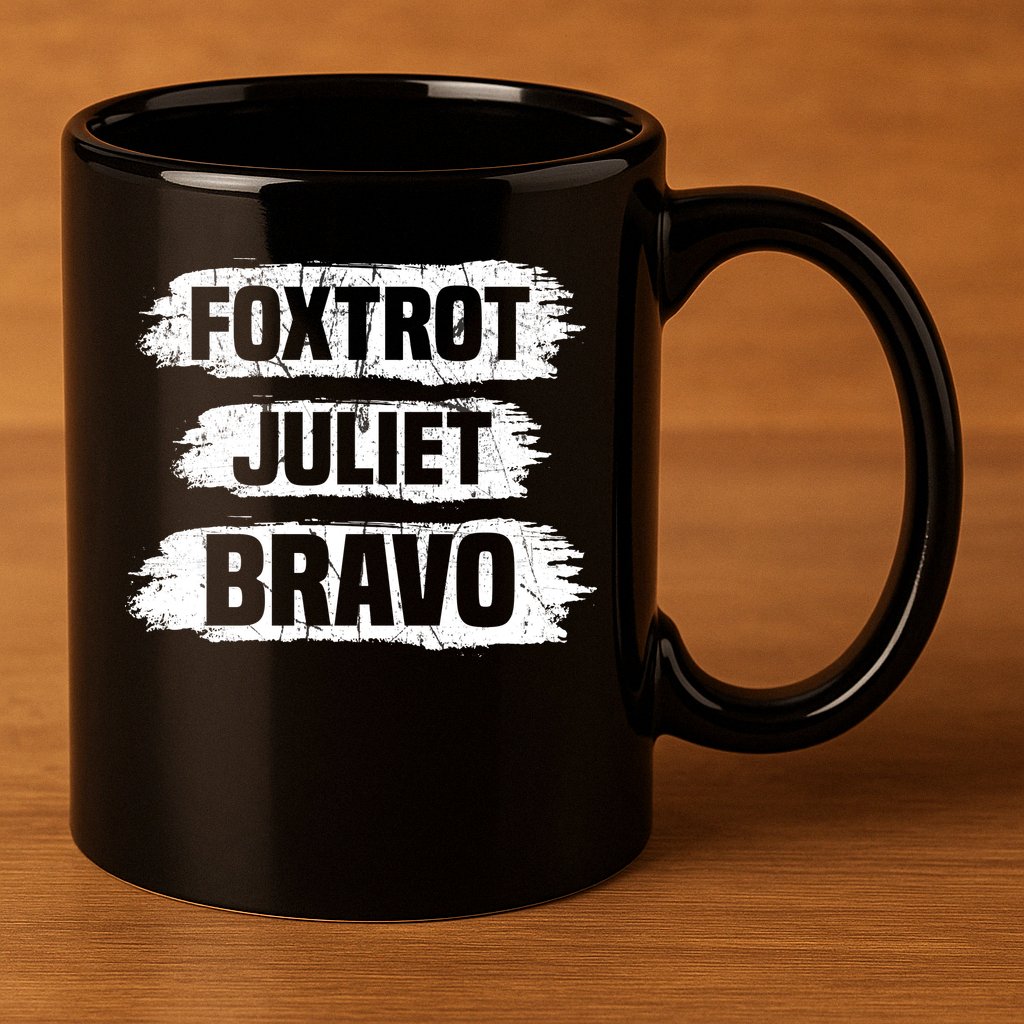 Foxtrot Juliet Bravo FJB 11oz C Handle Ceramic Mug