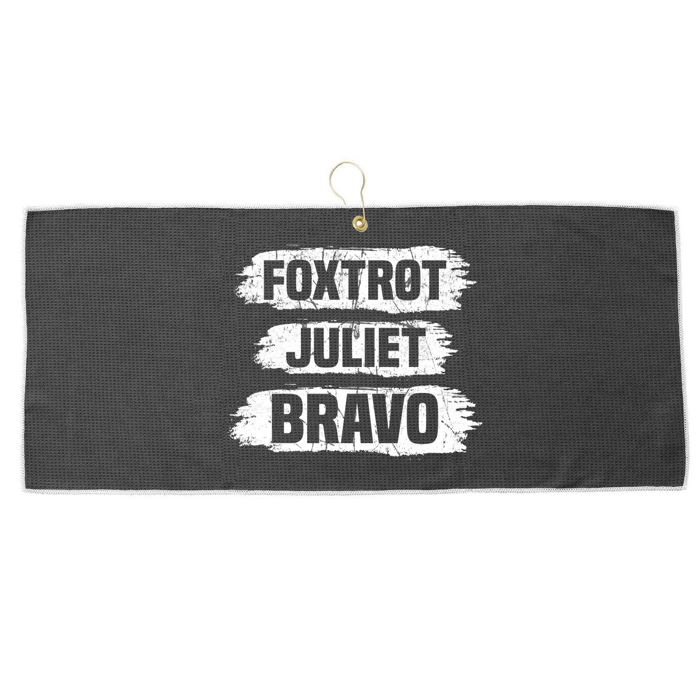 Foxtrot Juliet Bravo FJB Large Microfiber Waffle Golf Towel