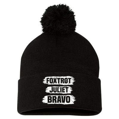 Foxtrot Juliet Bravo FJB Pom Pom 12in Knit Beanie