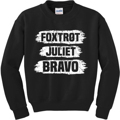 Foxtrot Juliet Bravo FJB Kids Sweatshirt