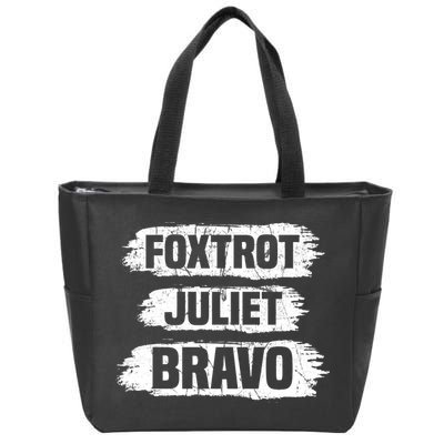 Foxtrot Juliet Bravo FJB Zip Tote Bag