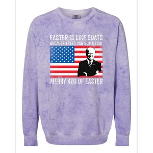 Funny Joe Biden Merry 4th Of Easter Design Fourth Of July Colorblast Crewneck Sweatshirt