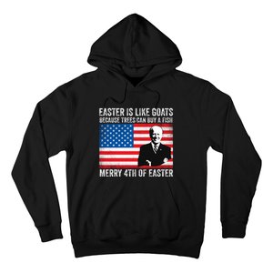 Funny Joe Biden Merry 4th Of Easter Design Fourth Of July Hoodie