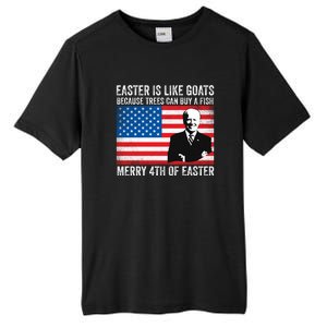 Funny Joe Biden Merry 4th Of Easter Design Fourth Of July Tall Fusion ChromaSoft Performance T-Shirt