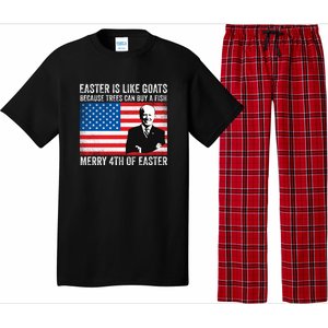 Funny Joe Biden Merry 4th Of Easter Design Fourth Of July Pajama Set