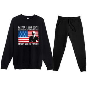 Funny Joe Biden Merry 4th Of Easter Design Fourth Of July Premium Crewneck Sweatsuit Set