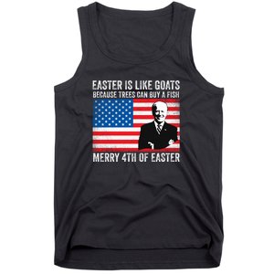 Funny Joe Biden Merry 4th Of Easter Design Fourth Of July Tank Top