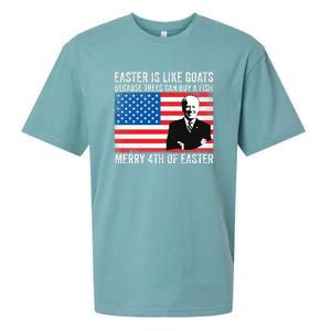 Funny Joe Biden Merry 4th Of Easter Design Fourth Of July Sueded Cloud Jersey T-Shirt