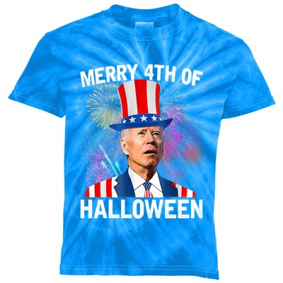 Funny Joe Biden Gift 4th Of July Merry 4th Of Halloween Gift Kids Tie-Dye T-Shirt