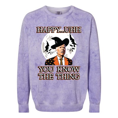 Funny Joe Biden Dazed Halloween Costume Colorblast Crewneck Sweatshirt