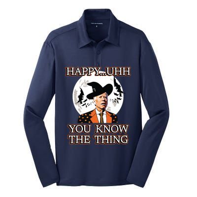 Funny Joe Biden Dazed Halloween Costume Silk Touch Performance Long Sleeve Polo