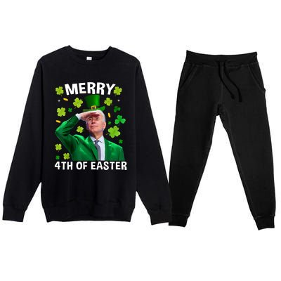 Funny Joe Biden St Patricks Day Merry 4th Of Easter Gift Premium Crewneck Sweatsuit Set