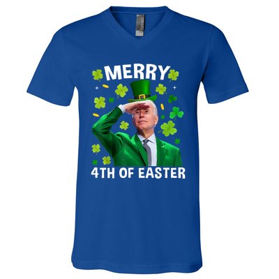 Funny Joe Biden St Patricks Day Merry 4th Of Easter Gift V-Neck T-Shirt