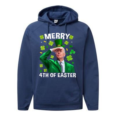 Funny Joe Biden St Patricks Day Merry 4th Of Easter Gift Performance Fleece Hoodie