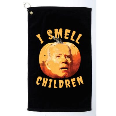 Funny Joe Biden Halloween Pumpkin Confused I Smell Children Platinum Collection Golf Towel