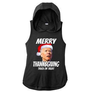 Funny Joe Biden Merry Thanksgiving Trick Or Treat Ladies PosiCharge Tri-Blend Wicking Draft Hoodie Tank