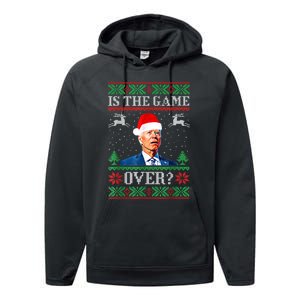 Funny Joe Biden Santa American Football USA Soccer Performance Fleece Hoodie