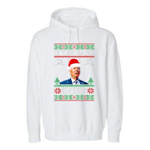 Funny Joe Biden Santa American Football USA Soccer Garment-Dyed Fleece Hoodie