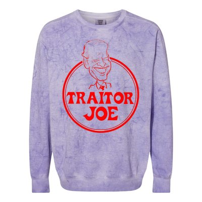 Funny Joe Biden Traitor Joe Design Colorblast Crewneck Sweatshirt