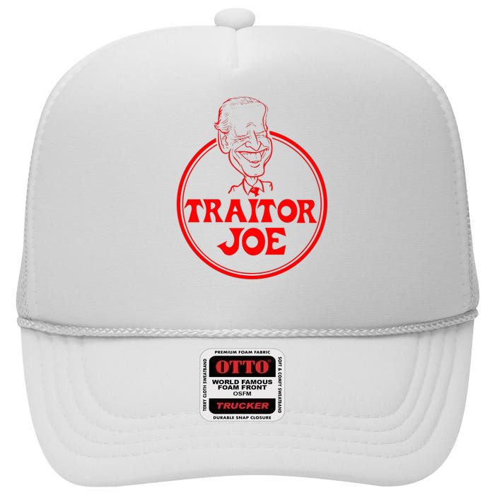 Funny Joe Biden Traitor Joe Design High Crown Mesh Back Trucker Hat