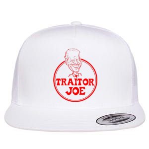 Funny Joe Biden Traitor Joe Design Flat Bill Trucker Hat